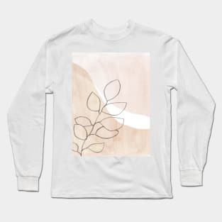 Neutral botanical art Long Sleeve T-Shirt